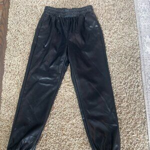 Red Dress Boutique Black Faux Leather Jogger Pants